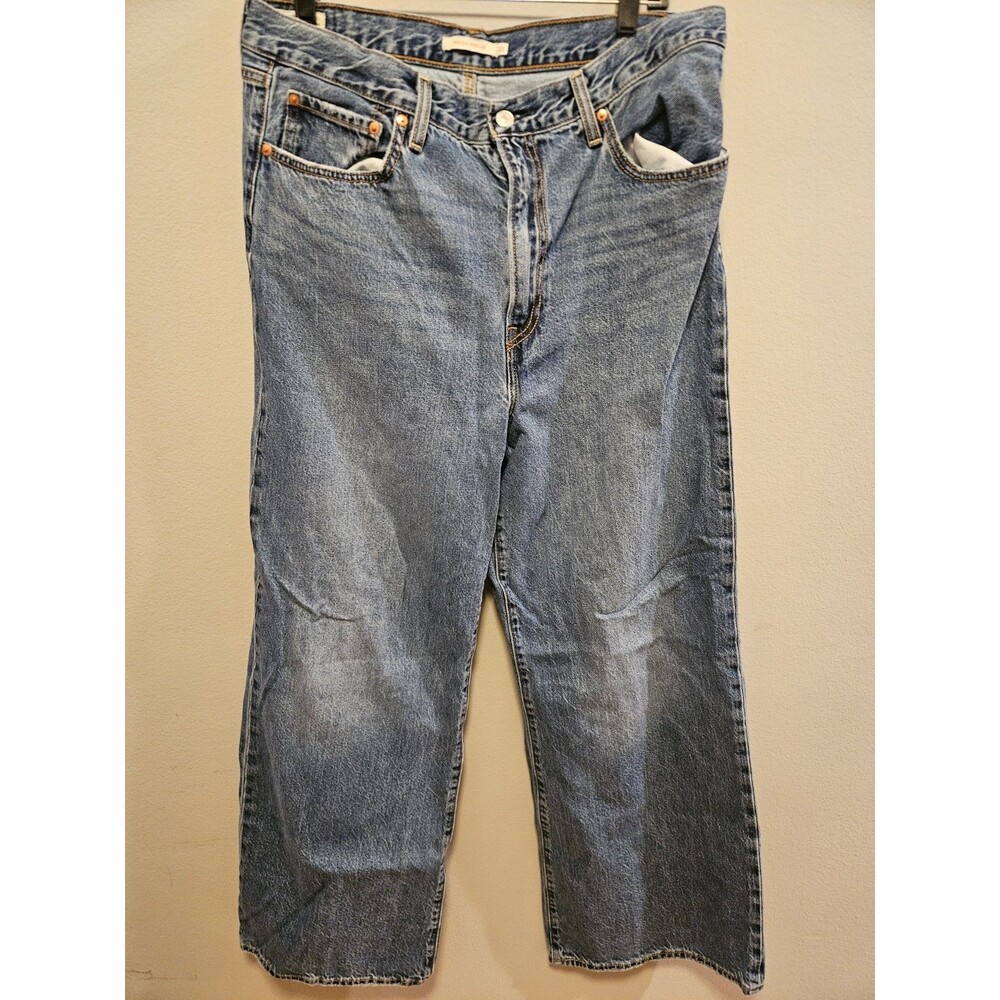 Levi's Ribcage Wide Leg Jeans Womens 33x32 Blue Denim Medium Wash High Rise